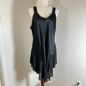 VTG 90’s Etonne by Sarah Richards Black Satin Nighty Lingerie Sz 1X